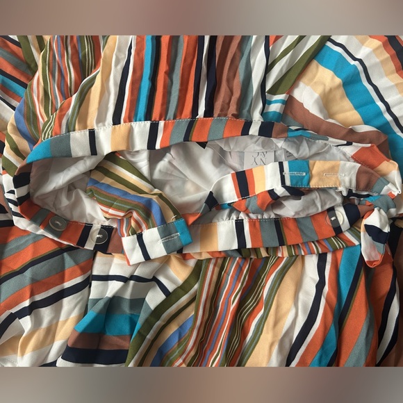 NY&C 7th Avenue Women’s Striped Midi Pleated Skirt M - Picture 4 of 7